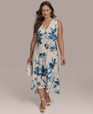 Donna Karan New York - Plus Size V-Neck High-Low Dress