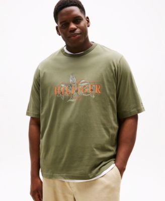 Tommy Hilfiger - Men's Big & Tall Short Sleeve Crewneck Floral Logo T-Shirt