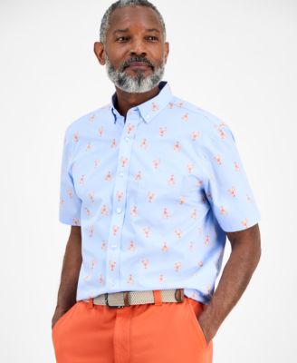 Club Room - Men's Short Sleeve Lobster Print Button-Down Shirt
