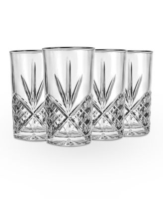 Godinger - Set of 4  Dublin Platinum Highball Glasses