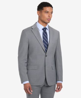 Tommy Hilfiger - Men's Solid Pearl Grey Suit Jacket