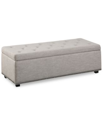 Simpli Home - Fabric Rectangular Ottoman, Direct Ship