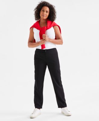 Style & Co - Petite Straight-Leg Cargo Ankle Pants