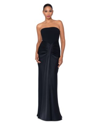 Betsy & Adam - Women's Ruched Strapless Gown