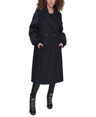 KARL LAGERFELD PARIS - Women's Double-Breasted Notch-Collar Coat