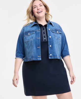 Tommy Hilfiger - Plus Size 3/4-Sleeve Denim Jacket