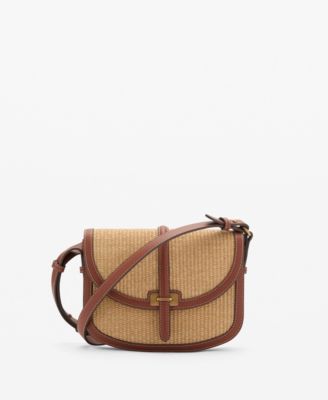 MANGO - Women's Contrast Canvas Crossbody Bag
