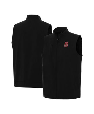 Antigua - Men's Black Stanford Cardinal Regard Full-Zip Vest