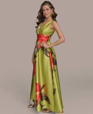 Donna Karan New York - Women's Printed V-Neck Gown