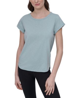 DKNY - Women's V-Inset Roll-Sleeve T-Shirt