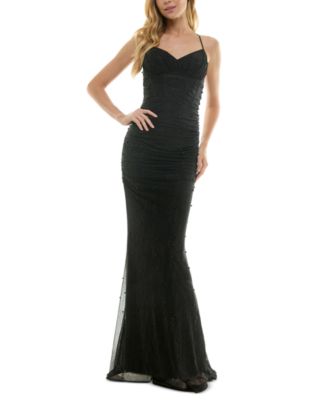 City Studios - Juniors' Embellished Ruched Sleeveless Gown