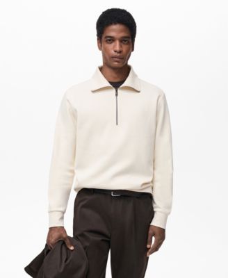 MANGO - Men's EU Regular Fit Cotton Zipper Sweatshirt
