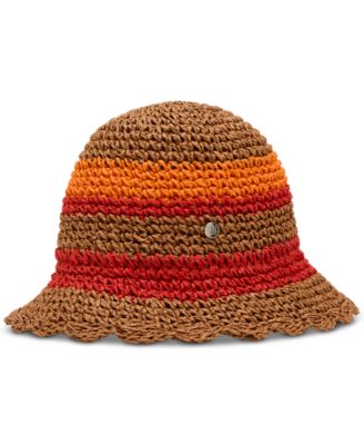 Steve Madden - Scallop-Edge Crochet Striped Cloche