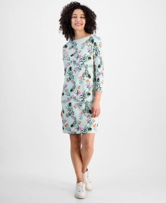 Style & Co - Petite Cotton Boat-Neck Dress, Exclusively at Macy's