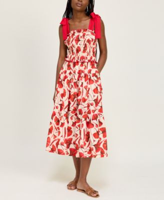 En Saison - Women's Josie Smocked Printed Midi Dress
