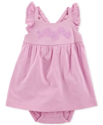 Carter's - Baby Girls Cotton Pom-Pom Sunsuit Dress