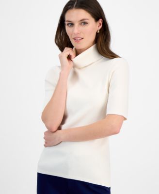 Anne Klein - Women's Half-Sleeve Turtleneck Sweater