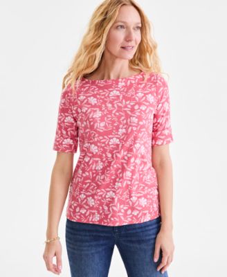 Style & Co - Women's Elbow-Sleeve Printed Top