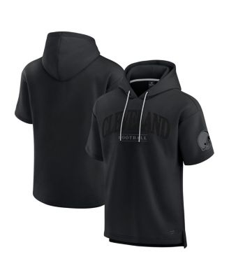 Fanatics - Men's and Women's Black Cleveland Browns Elements Ready Short Sleeve Pullover Hoodie