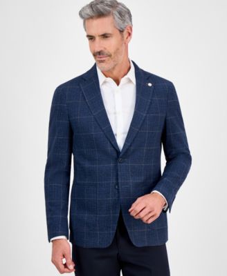 Tom Baine - Men's Slim-Fit Plaid Stretch Sport Coat