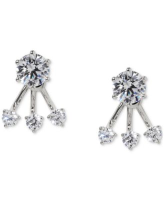 Eliot Danori - Silver-Tone Stone Jacket Earrings
