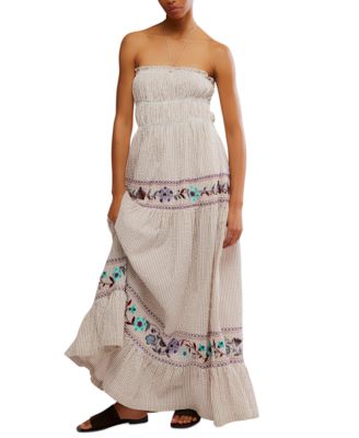 Free People - Women's Kalani Striped Cotton Maxi Dress