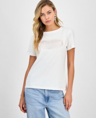 GUESS - Women's Ingrid Rhinestone Logo T-Shirt