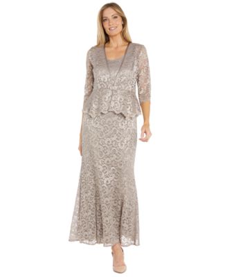 R & M Richards - Women's Glitter Lace Gown & Jacket