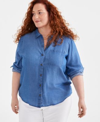 Style & Co - Plus Size Chambray Shirt