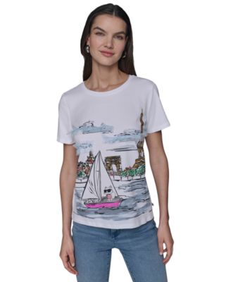 KARL LAGERFELD PARIS - Women's Sailing Choupette Graphic T-Shirt