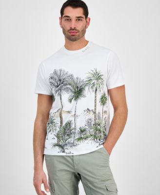 GUESS - Men's Urban Palm Tree Short Sleeve Crewneck Graphic T-Shirt