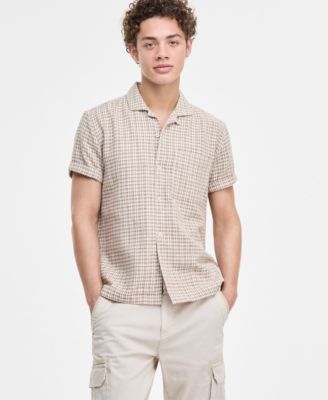 Sun + Stone - Men's Hovey Textured Check Shirt