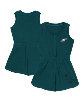 Outerstuff - Girls Toddler Midnight Green Philadelphia Eagles Super Girl Romper